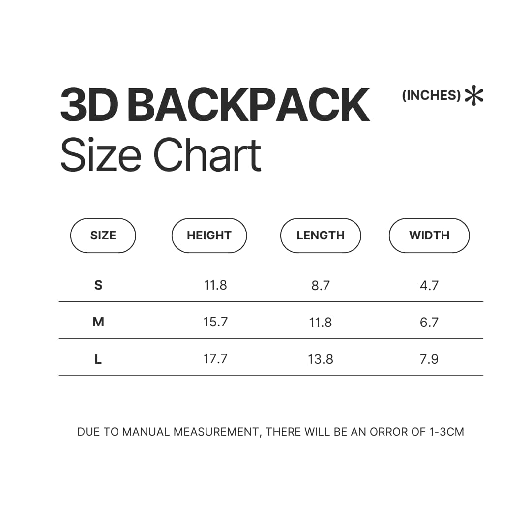 3D Backpack Size Chart - Labrador Shop UK