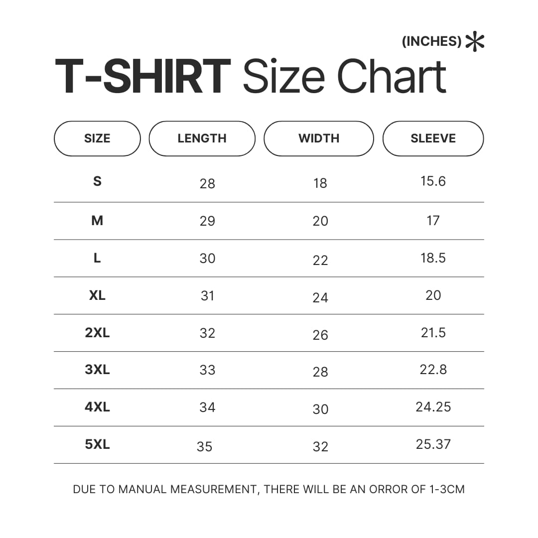 T shirt Size Chart - Labrador Shop UK