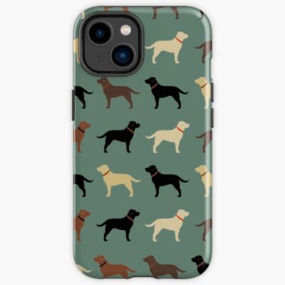 Labrador Retriever Dog Silhouettes Pattern Chocolate Iphone Case