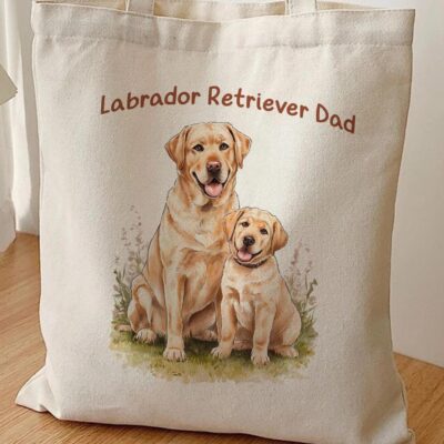 Labrador Retriever Dad Yellow Lab Watercolor Tote Bag