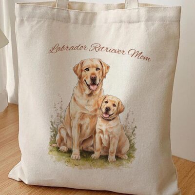 Labrador Retriever Mom Yellow Lab Watercolor Tote Bag