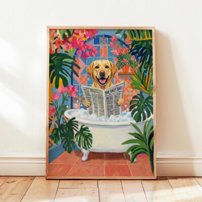 Labrador Yellow Bath Matisse Style Wall Art