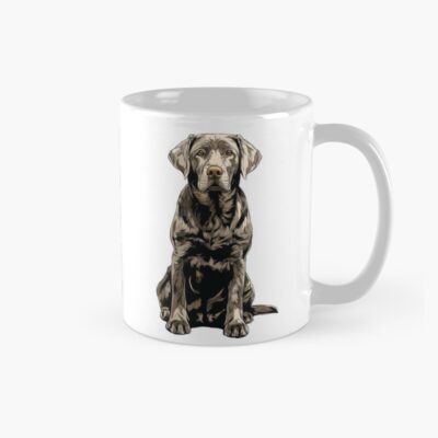 Silver Labrador Retriever Dog Illustration Lab Mug