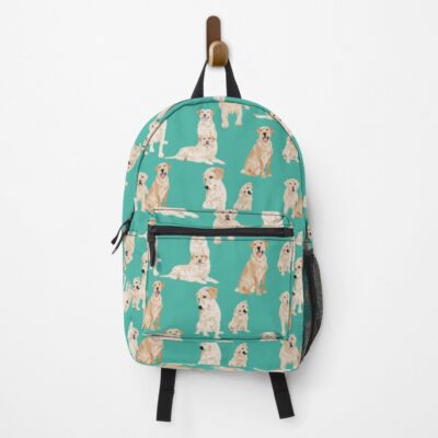 Yellow Labs Teal Artwork Illustration Backpack