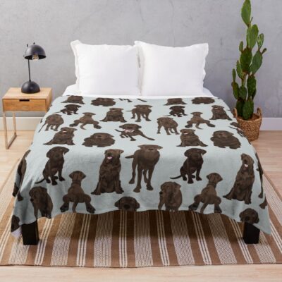 Chocolate Labrador Throw Blanket