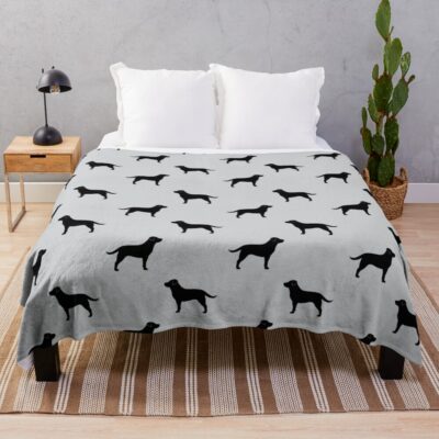 Black Labrador Retriever Silhouette S Throw Blanket