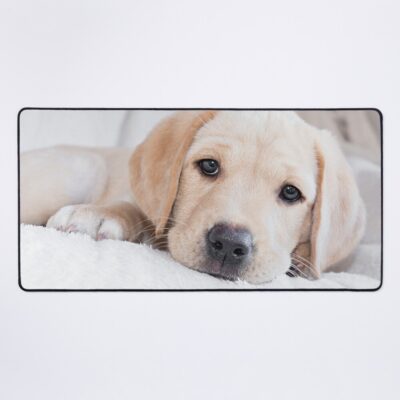 Golden Labrador Puppy Artwork Illustration Mouse Pad