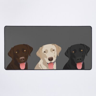 Three Adorable Labradors Artwork Illustration Mouse Pad