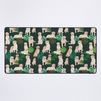Yellow Lab Tropical Artwork Illustration Mouse Pad
