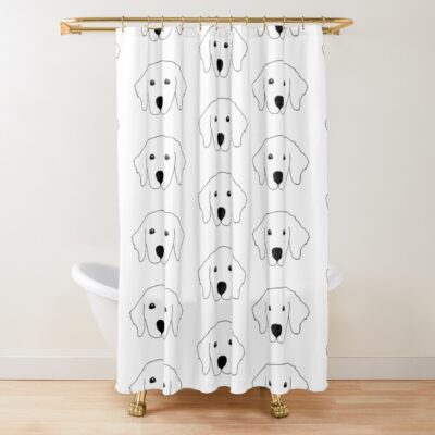 White Labrador Dog Shower Curtain