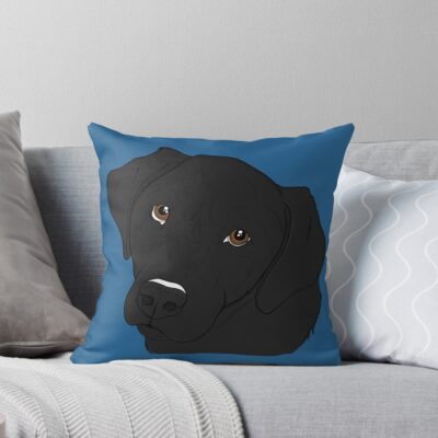 Black Labrador Retriever Throw Pillow