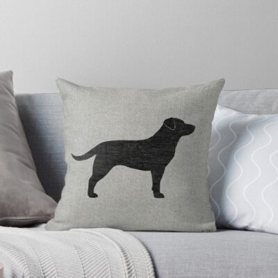 Black Labrador Retriever Silhouette S Throw Pillow